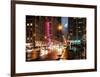 Urban Street View on Avenue of the Americas by Night-Philippe Hugonnard-Framed Art Print