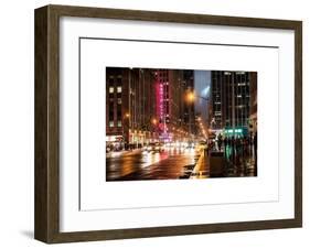 Urban Street View on Avenue of the Americas by Night-Philippe Hugonnard-Framed Art Print