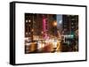 Urban Street View on Avenue of the Americas by Night-Philippe Hugonnard-Framed Stretched Canvas