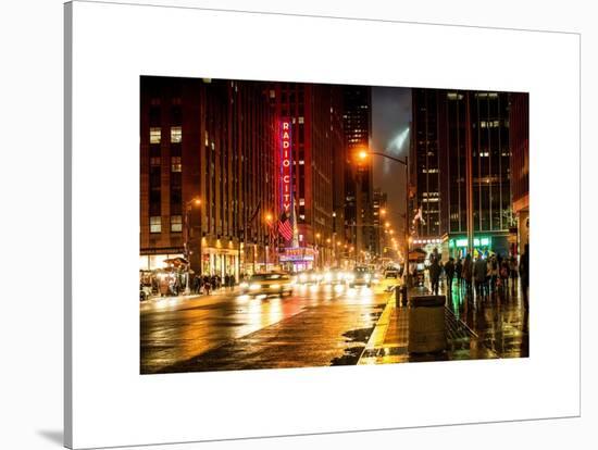 Urban Street View on Avenue of the Americas by Night-Philippe Hugonnard-Stretched Canvas