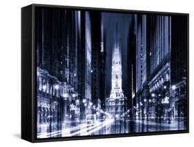 Urban Stretch Series - City Hall and Avenue of the Arts by Night - Philadelphia - Pennsylvania-Philippe Hugonnard-Framed Stretched Canvas