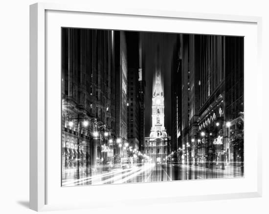 Urban Stretch Series - City Hall and Avenue of the Arts by Night - Philadelphia - Pennsylvania-Philippe Hugonnard-Framed Photographic Print