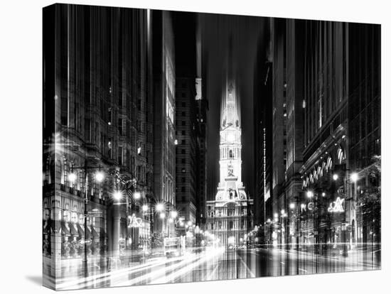Urban Stretch Series - City Hall and Avenue of the Arts by Night - Philadelphia - Pennsylvania-Philippe Hugonnard-Stretched Canvas