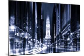 Urban Stretch Series - City Hall and Avenue of the Arts by Night - Philadelphia-Philippe Hugonnard-Mounted Photographic Print