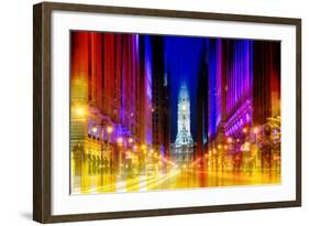 Urban Stretch Series - City Hall and Avenue of the Arts by Night - Philadelphia-Philippe Hugonnard-Framed Photographic Print