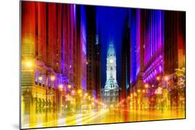 Urban Stretch Series - City Hall and Avenue of the Arts by Night - Philadelphia-Philippe Hugonnard-Mounted Photographic Print
