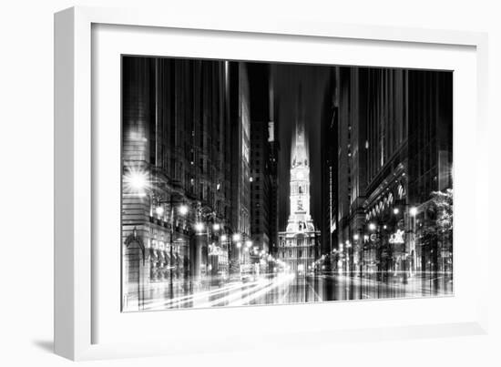 Urban Stretch Series - City Hall and Avenue of the Arts by Night - Philadelphia-Philippe Hugonnard-Framed Photographic Print