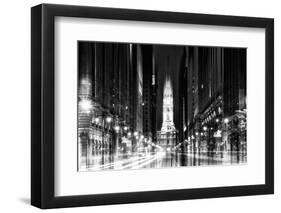 Urban Stretch Series - City Hall and Avenue of the Arts by Night - Philadelphia-Philippe Hugonnard-Framed Photographic Print