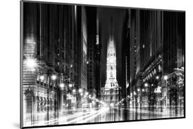 Urban Stretch Series - City Hall and Avenue of the Arts by Night - Philadelphia-Philippe Hugonnard-Mounted Photographic Print