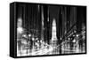 Urban Stretch Series - City Hall and Avenue of the Arts by Night - Philadelphia-Philippe Hugonnard-Framed Stretched Canvas