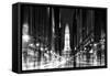 Urban Stretch Series - City Hall and Avenue of the Arts by Night - Philadelphia-Philippe Hugonnard-Framed Stretched Canvas