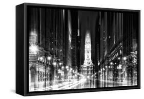 Urban Stretch Series - City Hall and Avenue of the Arts by Night - Philadelphia-Philippe Hugonnard-Framed Stretched Canvas