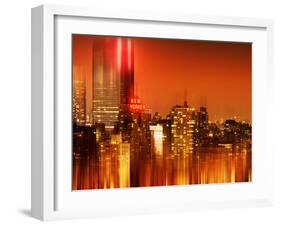 Urban Stretch Series, Fine Art, Newyorker, Manhattan by Night, New York, United States-Philippe Hugonnard-Framed Premium Photographic Print