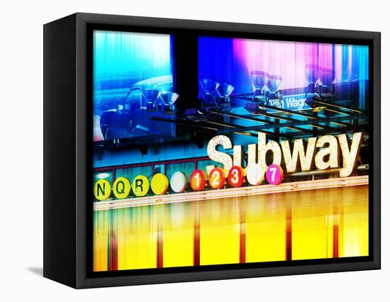 Urban Stretch Series, Fine Art, Subway, Colors, Times Square, Manhattan, New York City, US-Philippe Hugonnard-Framed Stretched Canvas