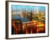 Urban Stretch Series - London with St. Paul's Cathedral and River Thames at Night - UK-Philippe Hugonnard-Framed Photographic Print