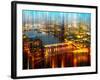 Urban Stretch Series - London with St. Paul's Cathedral and River Thames at Night - UK-Philippe Hugonnard-Framed Photographic Print