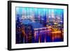 Urban Stretch Series - London with St. Paul's Cathedral and River Thames at Night-Philippe Hugonnard-Framed Photographic Print