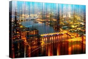 Urban Stretch Series - London with St. Paul's Cathedral and River Thames at Night-Philippe Hugonnard-Stretched Canvas