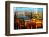 Urban Stretch Series - London with St. Paul's Cathedral and River Thames at Night-Philippe Hugonnard-Framed Photographic Print