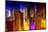 Urban Stretch Series - Manhattan and Times Square at Night - 42nd Street - New York-Philippe Hugonnard-Mounted Photographic Print