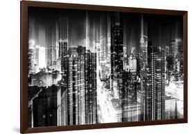 Urban Stretch Series - Manhattan and Times Square at Night - 42nd Street - New York-Philippe Hugonnard-Framed Photographic Print