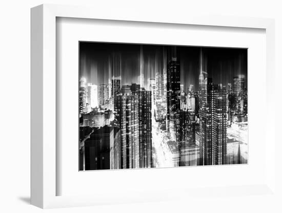 Urban Stretch Series - Manhattan and Times Square at Night - 42nd Street - New York-Philippe Hugonnard-Framed Photographic Print