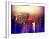 Urban Stretch Series - Manhattan at Misty Night with New Yorker Hotel - New York-Philippe Hugonnard-Framed Photographic Print