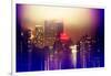 Urban Stretch Series - Manhattan at Misty Night with New Yorker Hotel - New York-Philippe Hugonnard-Framed Photographic Print