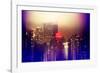 Urban Stretch Series - Manhattan at Misty Night with New Yorker Hotel - New York-Philippe Hugonnard-Framed Photographic Print