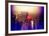 Urban Stretch Series - Manhattan at Misty Night with New Yorker Hotel - New York-Philippe Hugonnard-Framed Photographic Print