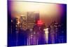 Urban Stretch Series - Manhattan at Misty Night with New Yorker Hotel - New York-Philippe Hugonnard-Mounted Photographic Print