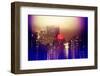 Urban Stretch Series - Manhattan at Misty Night with New Yorker Hotel - New York-Philippe Hugonnard-Framed Photographic Print