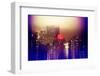 Urban Stretch Series - Manhattan at Misty Night with New Yorker Hotel - New York-Philippe Hugonnard-Framed Photographic Print