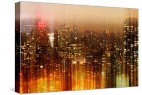 Urban Stretch Series - Manhattan at Night - New Yorker Hotel Sign - New York-Philippe Hugonnard-Stretched Canvas