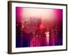 Urban Stretch Series - Manhattan at Pink Misty Night with New Yorker Hotel - New York-Philippe Hugonnard-Framed Photographic Print