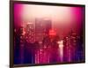 Urban Stretch Series - Manhattan at Pink Misty Night with New Yorker Hotel - New York-Philippe Hugonnard-Framed Photographic Print