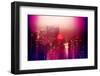 Urban Stretch Series - Manhattan at Pink Misty Night with New Yorker Hotel - New York-Philippe Hugonnard-Framed Photographic Print