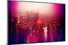 Urban Stretch Series - Manhattan at Pink Misty Night with New Yorker Hotel - New York-Philippe Hugonnard-Mounted Photographic Print