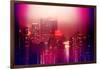 Urban Stretch Series - Manhattan at Pink Misty Night with New Yorker Hotel - New York-Philippe Hugonnard-Framed Photographic Print