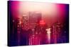 Urban Stretch Series - Manhattan at Pink Misty Night with New Yorker Hotel - New York-Philippe Hugonnard-Stretched Canvas