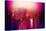 Urban Stretch Series - Manhattan at Pink Misty Night with New Yorker Hotel - New York-Philippe Hugonnard-Stretched Canvas