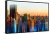 Urban Stretch Series - Manhattan at Sunset - New Yorker Hotel - New York-Philippe Hugonnard-Framed Stretched Canvas