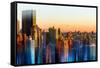 Urban Stretch Series - Manhattan at Sunset - New Yorker Hotel - New York-Philippe Hugonnard-Framed Stretched Canvas