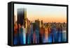 Urban Stretch Series - Manhattan at Sunset - New Yorker Hotel - New York-Philippe Hugonnard-Framed Stretched Canvas