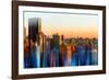 Urban Stretch Series - Manhattan at Sunset - New Yorker Hotel - New York-Philippe Hugonnard-Framed Photographic Print