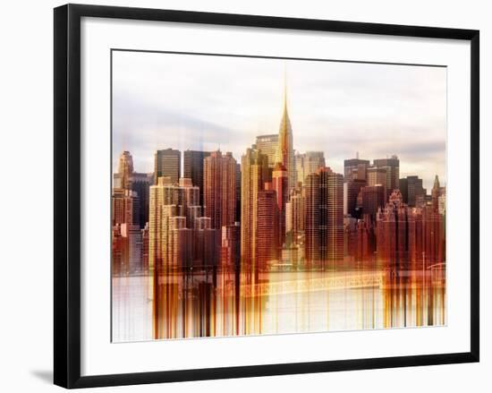 Urban Stretch Series - Manhattan Skyscrapers with the Chrysler Building - New York-Philippe Hugonnard-Framed Photographic Print