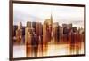 Urban Stretch Series - Manhattan Skyscrapers with the Chrysler Building - New York-Philippe Hugonnard-Framed Photographic Print