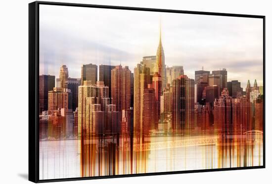 Urban Stretch Series - Manhattan Skyscrapers with the Chrysler Building - New York-Philippe Hugonnard-Framed Stretched Canvas