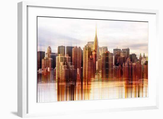 Urban Stretch Series - Manhattan Skyscrapers with the Chrysler Building - New York-Philippe Hugonnard-Framed Photographic Print