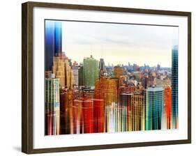 Urban Stretch Series - Skyline of Manhattan at Sunset - New York-Philippe Hugonnard-Framed Photographic Print